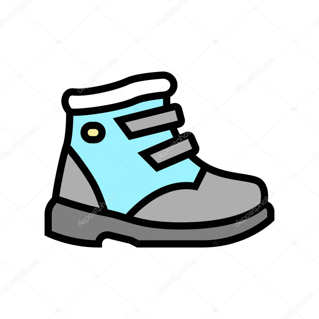 children shoe care color icon vector illustration