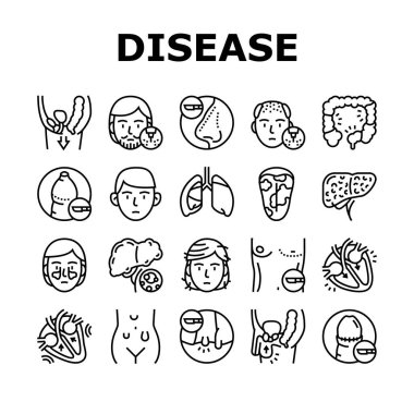 Hastalık Organ Toplama Simgeleri Vektörü Ayarla