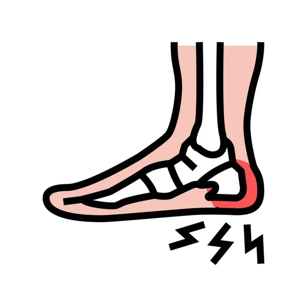 Heel spur disease color icon vector illustration — Stock Vector