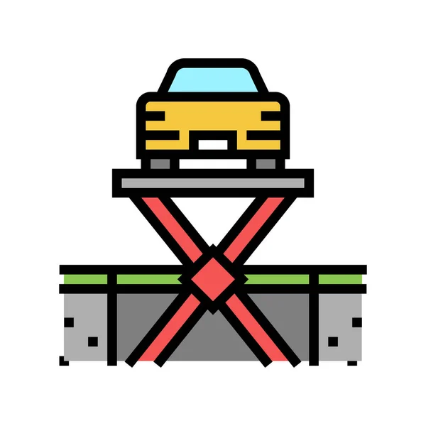 Aufzug Ausrüstung Parkplatz Farbe Symbol Vektor Illustration — Stockvektor