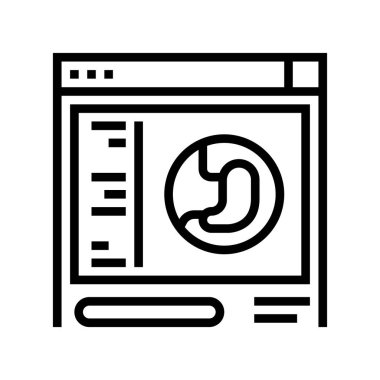 Denetim bariatrik çizgi ikon vektör illüstrasyonu