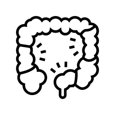 Kolit hastalığı çizgisi ikon vektör çizimi