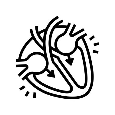 diastole hastalığı çizgisi ikon vektör çizimi