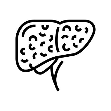 Karaciğer sirozu hastalığı çizgisi ikon vektör çizimi