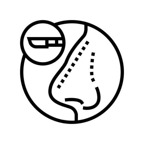 Rhinoplasty treatment line icon vector illustration — Stock Vector