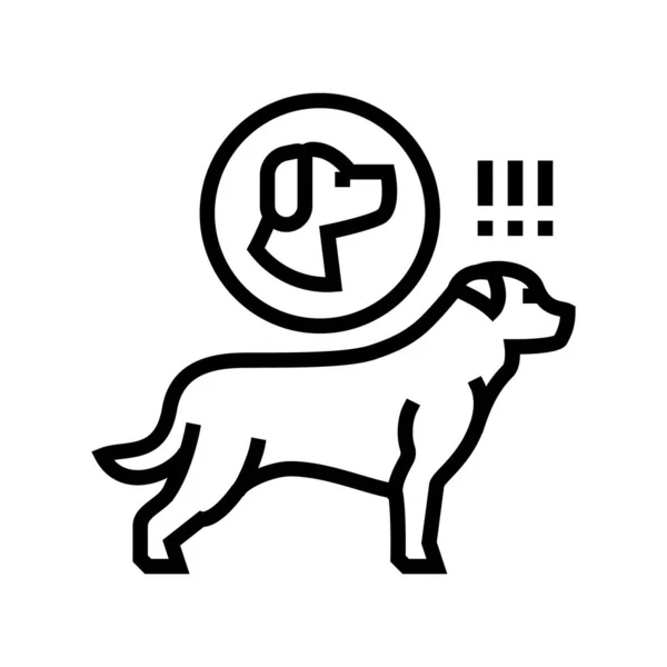 Perro persiguiendo animal línea icono vector ilustración — Archivo Imágenes Vectoriales