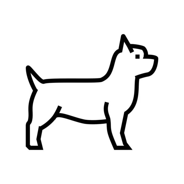 Yorkshire terrier chien ligne icône vectoriel illustration — Image vectorielle