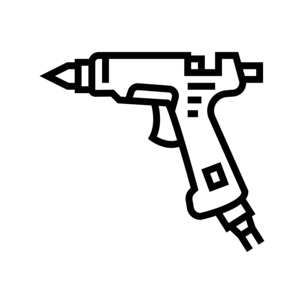 Pistola de pegamento joyería línea icono vector ilustración — Vector de stock