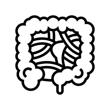 bağırsak tıkanıklığı çizgisi ikon vektör çizimi