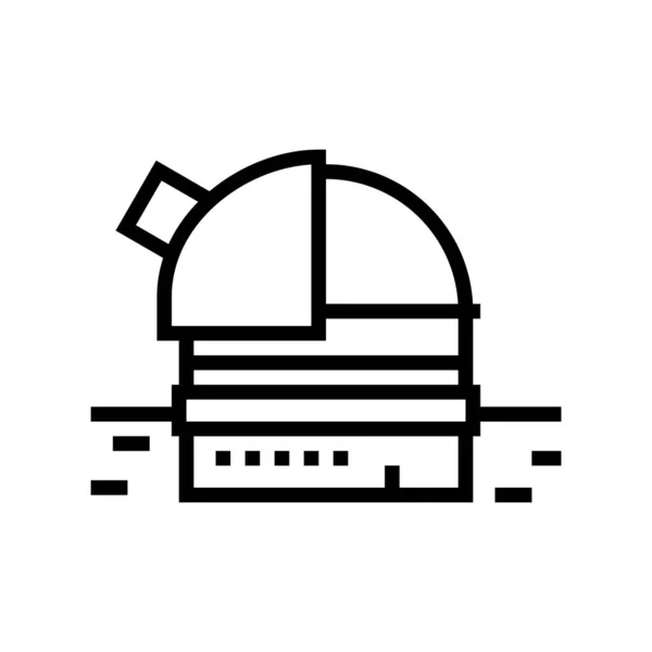 Ilustração de vetor de ícone de linha de planetário observatório — Vetor de Stock