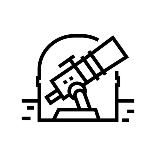 Telescope of observatory line icon vector illustration — Stock Vector
