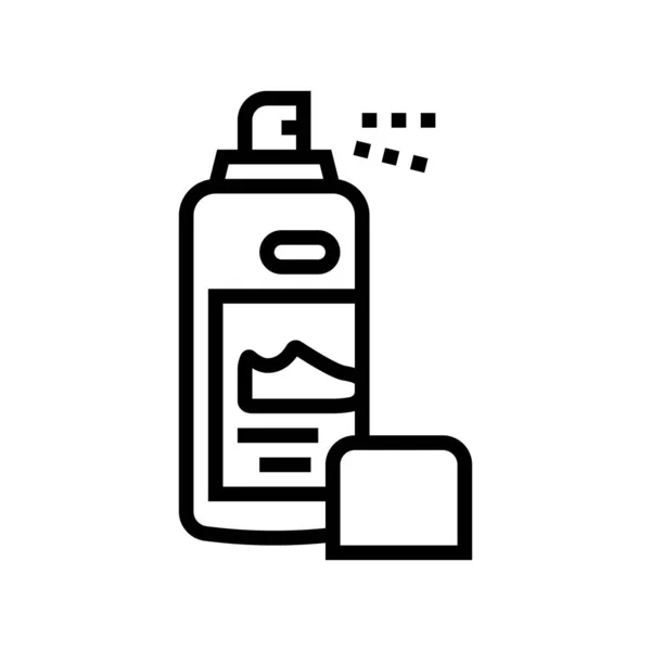 Farbe Sprayer Schuhpflege Linie Symbol Vektor Illustration — Stockvektor