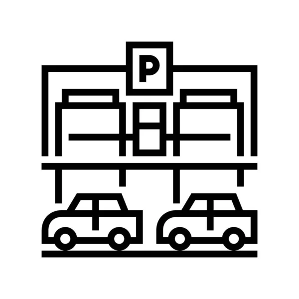 Εικονογράφηση φορέα εικονίδιο γραμμής στάθμευσης εξοπλισμού — Διανυσματικό Αρχείο
