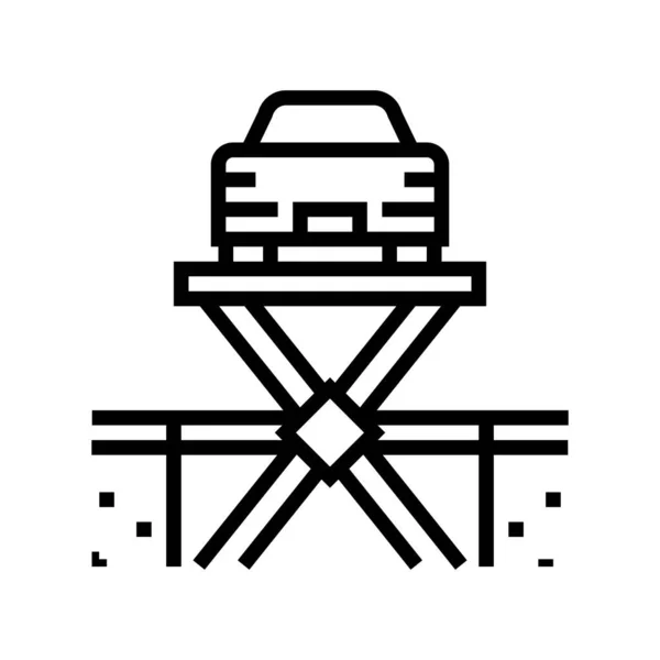 Εικονογράφηση φορέα εικονίδιο γραμμής στάθμευσης ανυψωτικού εξοπλισμού — Διανυσματικό Αρχείο