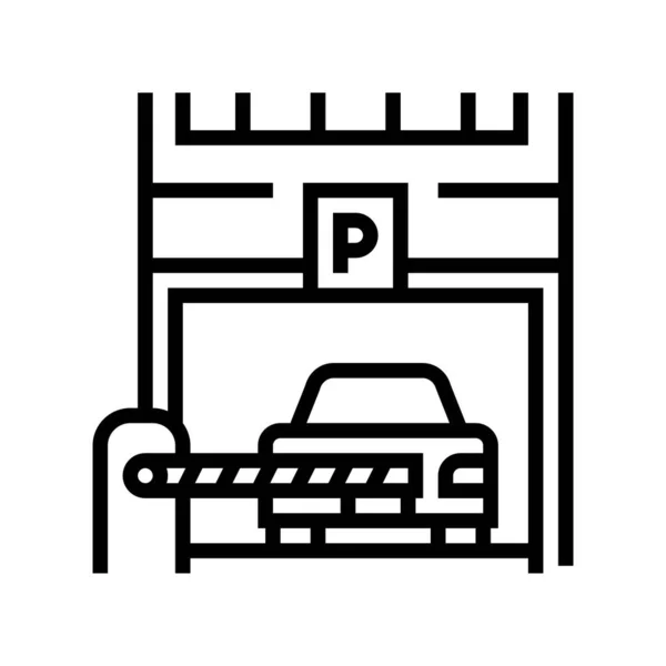 Bariéra vektorové ilustrace ikony parkovací čáry — Stockový vektor