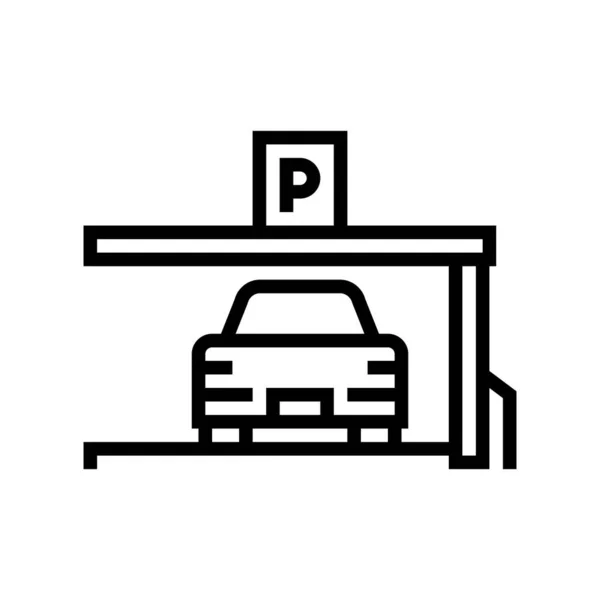 Samochód na miejscu linii parkingowej ikona wektor ilustracja — Wektor stockowy