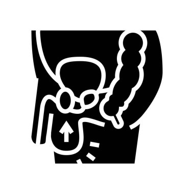 Kriptorkidizm hastalığı çizgi ikon vektör çizimi