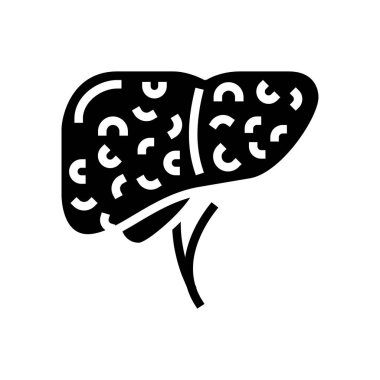 Karaciğer sirozu hastalığı çizgisi ikon vektör çizimi