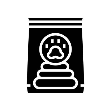 Poşet çizgisi vektör illüstrasyonunda köpek kakası temizleme