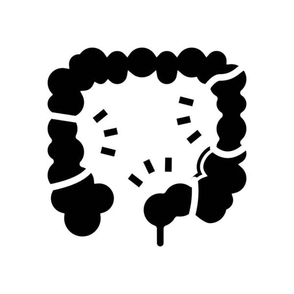Colitis enfermedad línea icono vector ilustración — Vector de stock