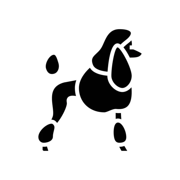 Pudel Hund Linie Symbol Vektor Illustration — Stockvektor