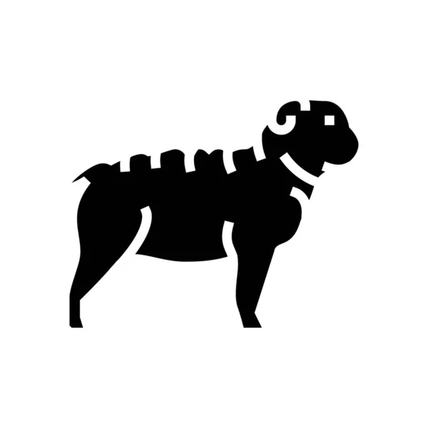 Bulldog hond lijn pictogram vector illustratie — Stockvector