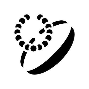 Bilezikler mücevher hattı ikon vektör illüstrasyonu