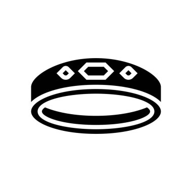 Halkalar mücevher çizgisi ikon vektör çizimi