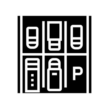 Otopark çizgisi simgesi vektör illüstrasyonunda boş yer