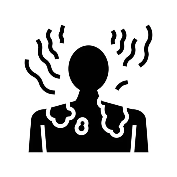 Sonnenbrand Hautkrankheit Linie Symbol Vektor Illustration — Stockvektor