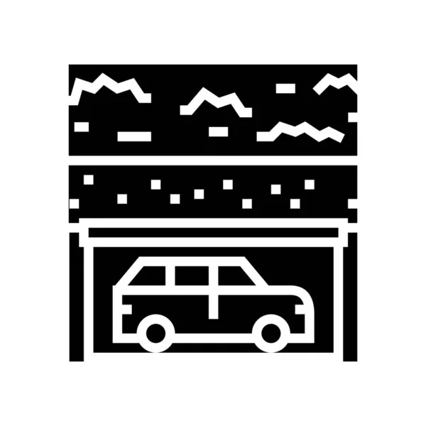 Ondergrondse parkeerplaats pictogram vector illustratie — Stockvector