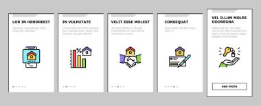 İpotek Gayrimenkul Bindirme Simgeleri Vektörü Ayarladı