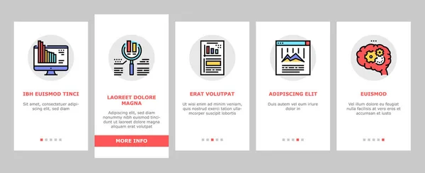 Analysieren Infografik Onboarding Icons Set Vektor — Stockvektor