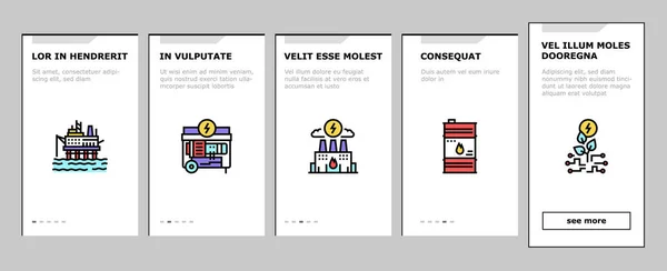 Sistema de iconos de incorporación de energía eléctrica y de combustible Vector — Vector de stock