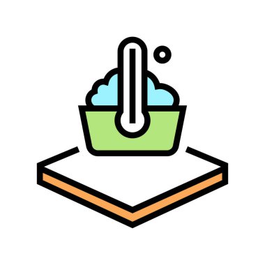 yıkama sıcaklığı kumaş özellikleri renk vektör illüstrasyonu