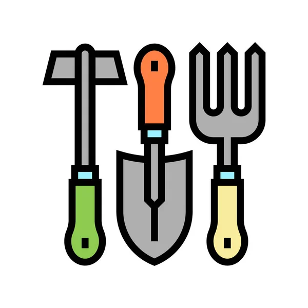 Instrument set voor het tuinieren kleur pictogram vector illustratie — Stockvector