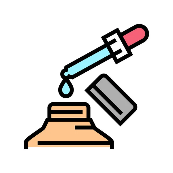 Homeopatía medicina líquido cayendo de color pipeta icono vector ilustración — Vector de stock