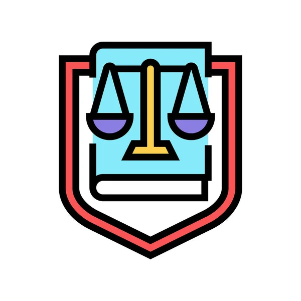 Symbol prawa z skali kolor ikona wektor ilustracja — Wektor stockowy
