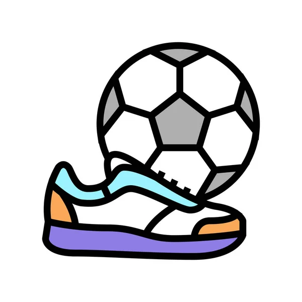 Jouer football football hommes loisirs couleur icône vectoriel illustration — Image vectorielle