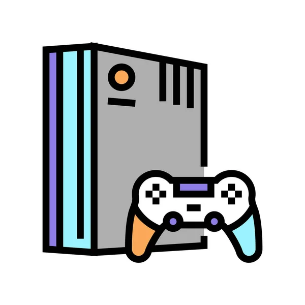 Jeux vidéo hommes loisirs couleur icône vectoriel illustration — Image vectorielle