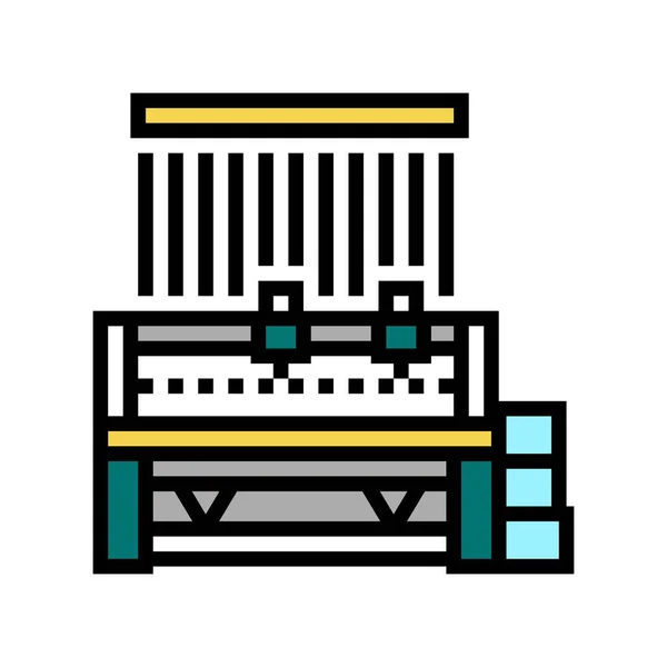 Seide Produktion Maschine Farbe Symbol Vektor Illustration — Stockvektor