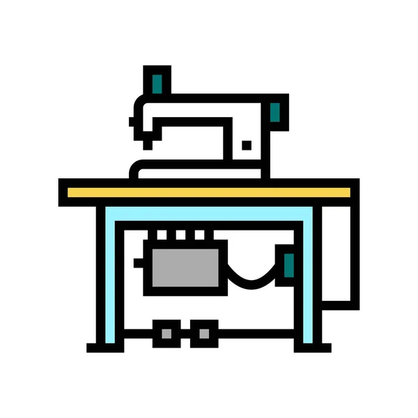 ミシンテキスタイル職場カラーアイコンベクトルイラスト — ストックベクタ