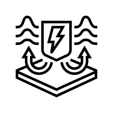 Antistatik kumaş özellikleri çizgi vektör çizimi