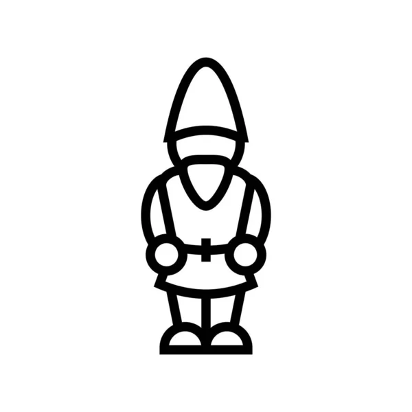 Jardín gnome línea icono vector ilustración — Archivo Imágenes Vectoriales