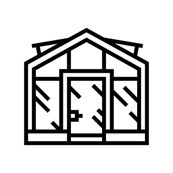 Vidrio línea invernadero icono vector ilustración — Archivo Imágenes Vectoriales