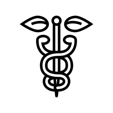 sembol homeopati çizgi vektör çizimi