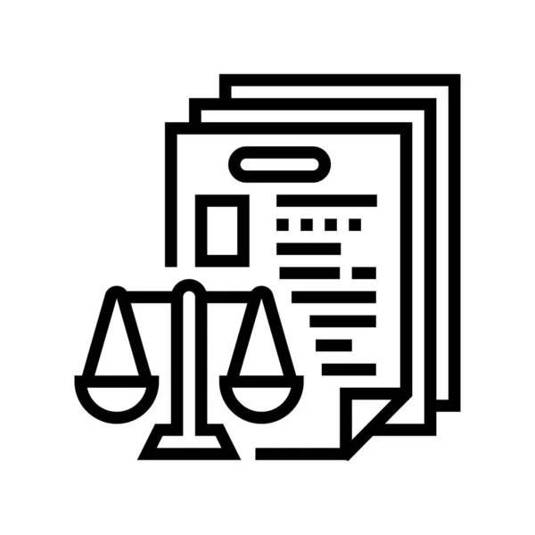 Burocracia ley diccionario línea icono vector ilustración — Archivo Imágenes Vectoriales