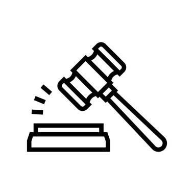 Yargıç çekiç çizgisi vektör illüstrasyonuName
