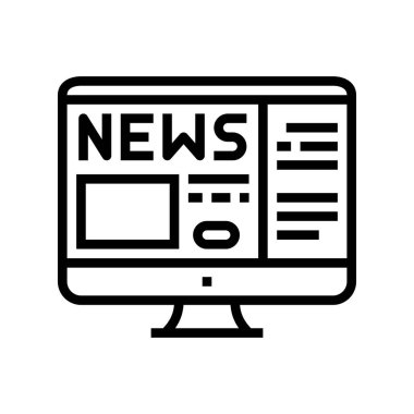 Haber menilerinin boş zaman çizgisi ikon vektör illüstrasyonunu okumak