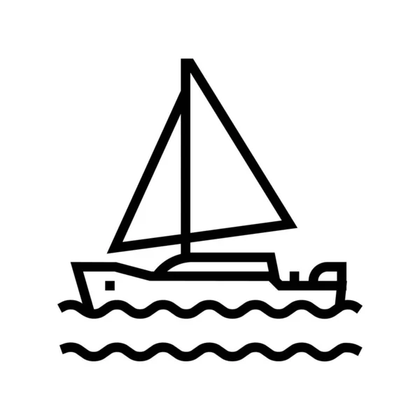 Yacht mens leisure line icon vector illustration — Stock Vector